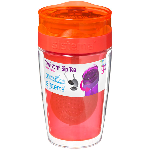 фото Термокружка to-go twist 'n' sip tea, 370 мл orange (21476) sistema