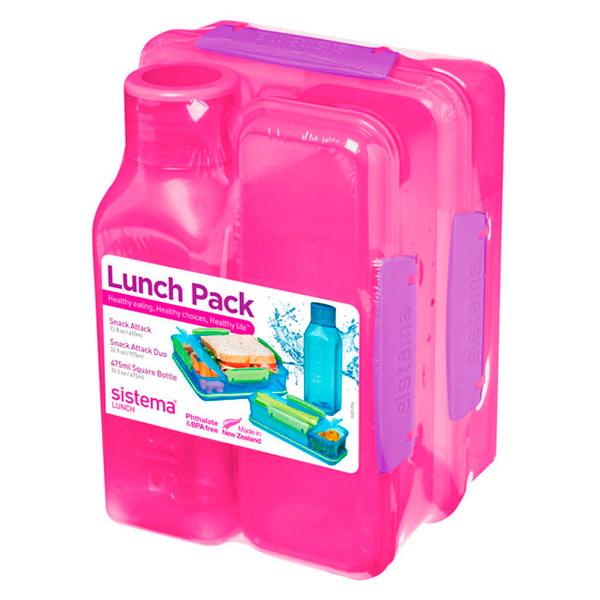 фото Набор контейнеров и бутылка для воды lunch 3 pack, 475 мл red (1590) sistema