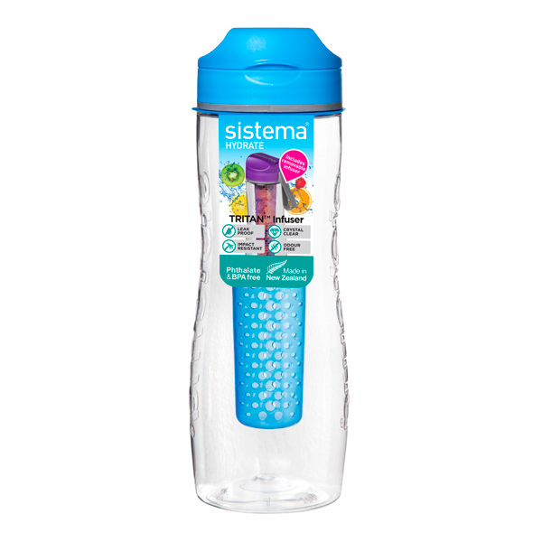 фото Бутылка для воды hydrate tritan infuser, 800 мл blue (660) sistema
