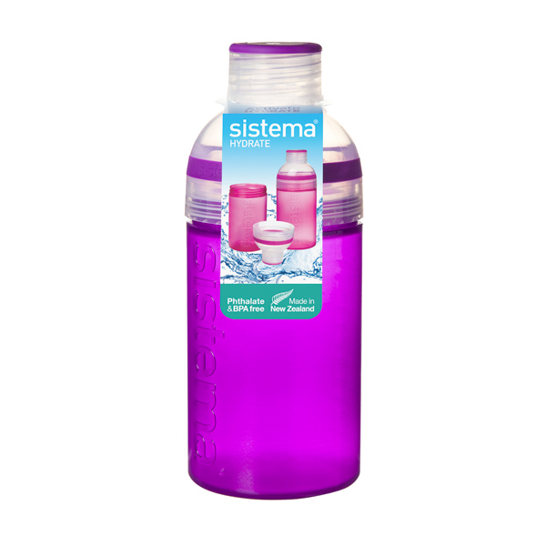 фото Бутылка для воды hydrate trio, 480 мл violet (820) sistema