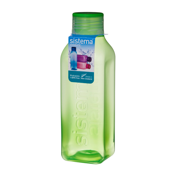 фото Бутылка для воды hydrate square bottle, 1 л green (890) sistema