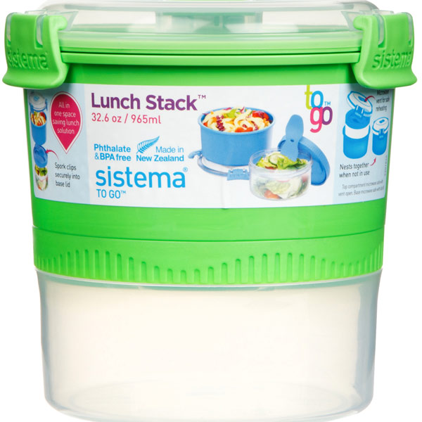 фото Ланч-бокс to-go, складной, 2 секции, 990 мл green (21360) sistema