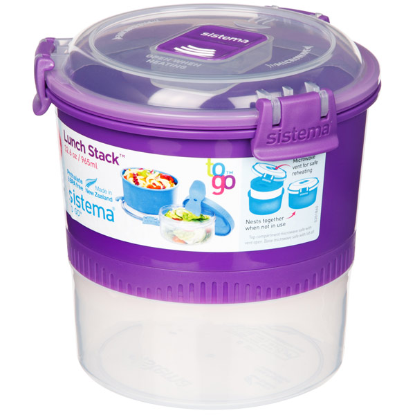 фото Ланч-бокс to-go, складной, 2 секции, 990 мл violet (21360) sistema