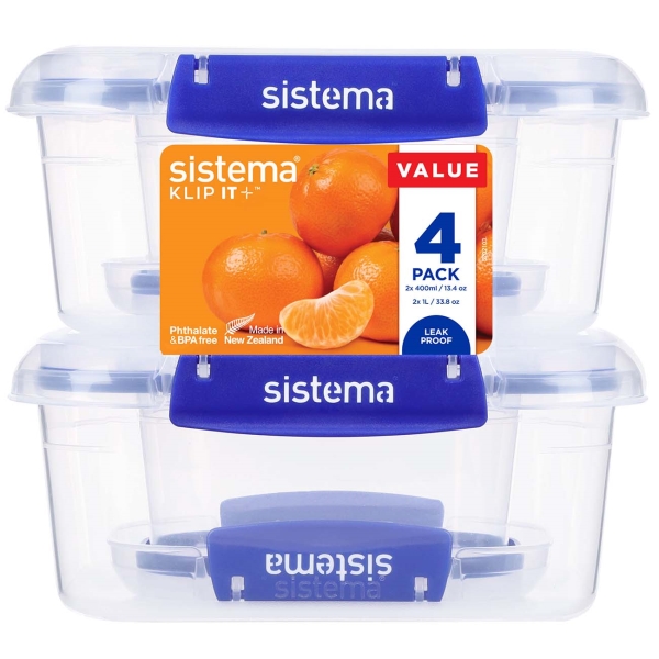 фото Набор контейнеров klip it+, 4 шт blue (881714) sistema