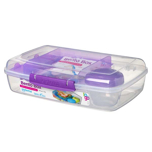 фото Ланч-бокс bento to go, многосекционный, 1,76 л, с баночкой violet (21671) sistema