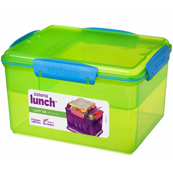 фото Ланч-бокс lunch, 4 секции, 2,3 л green (41665) sistema