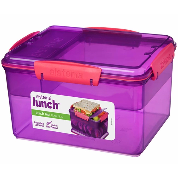фото Ланч-бокс lunch, 4 секции, 2,3 л violet (41665) sistema