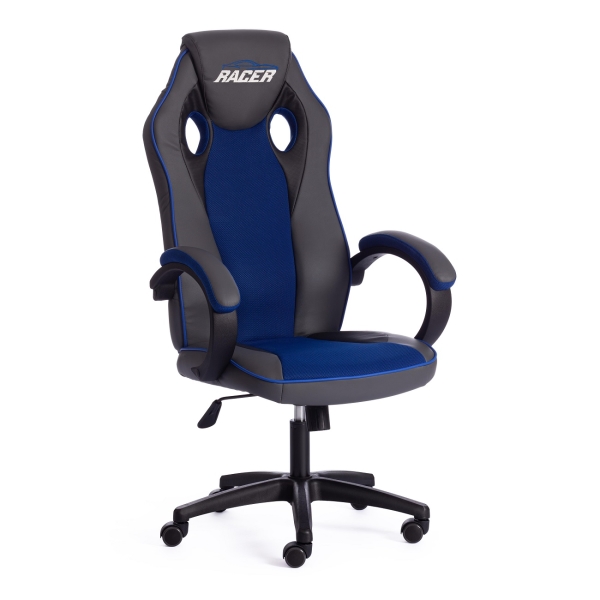 фото Игровое кресло racer gt new, кожзам, ткань, металлик/синее (13252) tetchair
