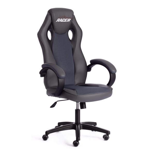 фото Игровое кресло racer gt new, кожзам, ткань, металлик/серое (13251) tetchair