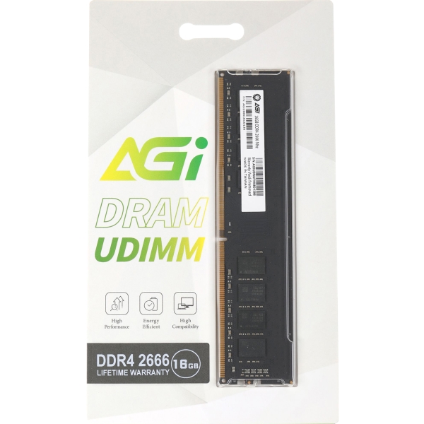 фото Оперативная память ddr4 16gb 2666mhz dimm (agi266616ud138)