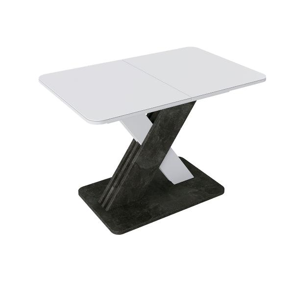 фото Обеденный стол "люксембург", 76х110х70 см, ателье темный/белый/стекло белое матовое (199968) трия