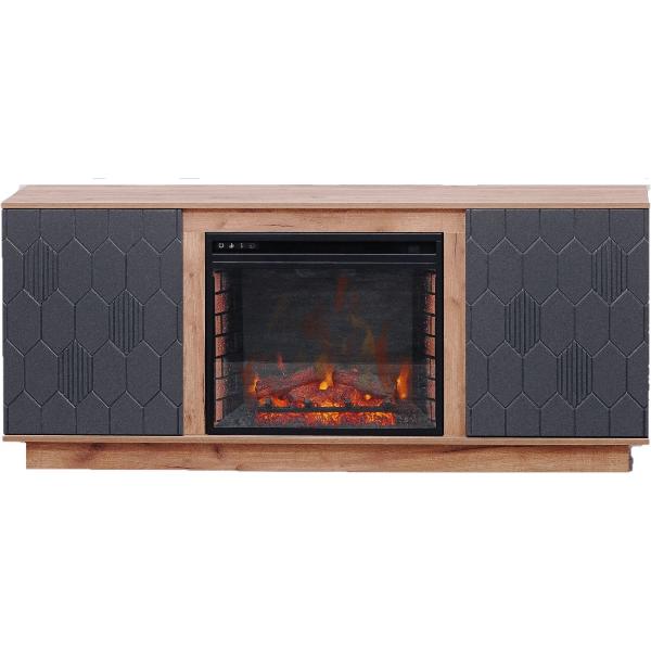 фото Тумба с электрокамином pulsar 23b tobacco elekam