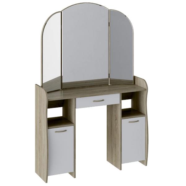 фото Туалетный столик "софия", 162х106,8х33 см, дуб сонома/белый (103086) трия