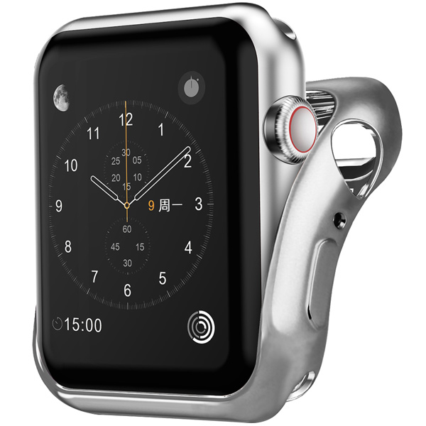 фото Чехол для apple watch 44mm, спортивный, силикон, серебристый (hwe-awc44msl-np0017o-k400) interstep