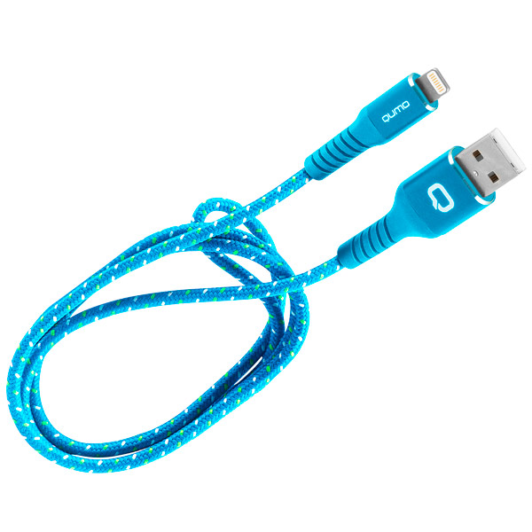 фото Кабель для ipod, iphone, ipad mfi usb/apple 8-pin blue (30055) qumo