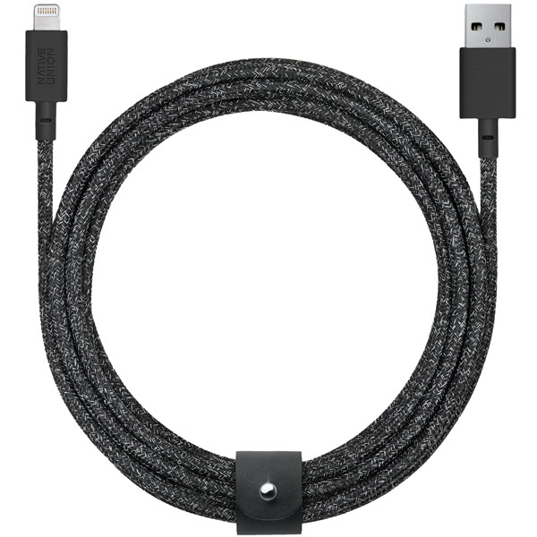 фото Кабель для ipod, iphone, ipad usb/lightning, 3 м space black (belt-kv-l-cs-blk-3) native-union