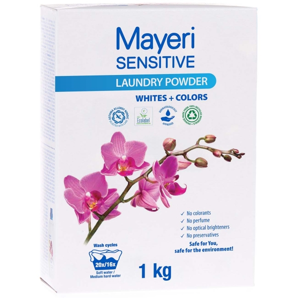 фото Стиральный порошок sensitive эко, универсальный, 1 кг mayeri