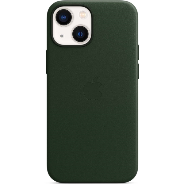 фото Чехол leather case magsafe для iphone 13 mini sequoia green (mm0j3ze/a) apple