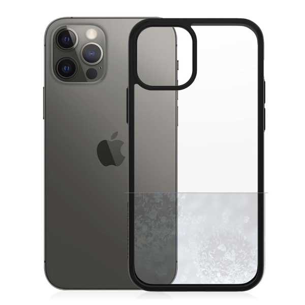 фото Чехол clearcase для iphone 12/12 pro antibacterial, с черной рамкой (252) panzerglass