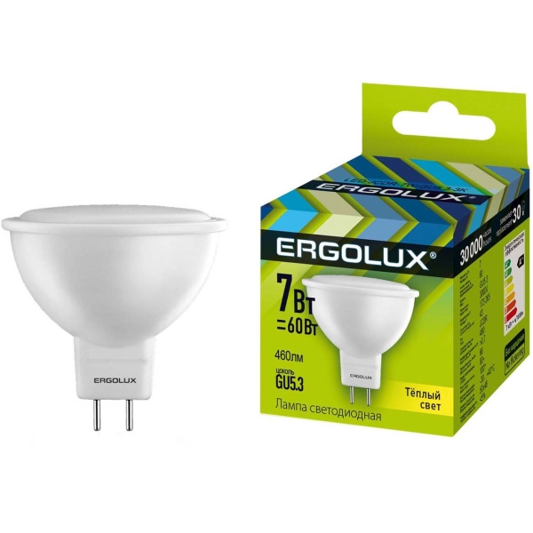 фото Светодиодные лампы led-jcdr-7w-gu5.3-3k, 10 шт ergolux