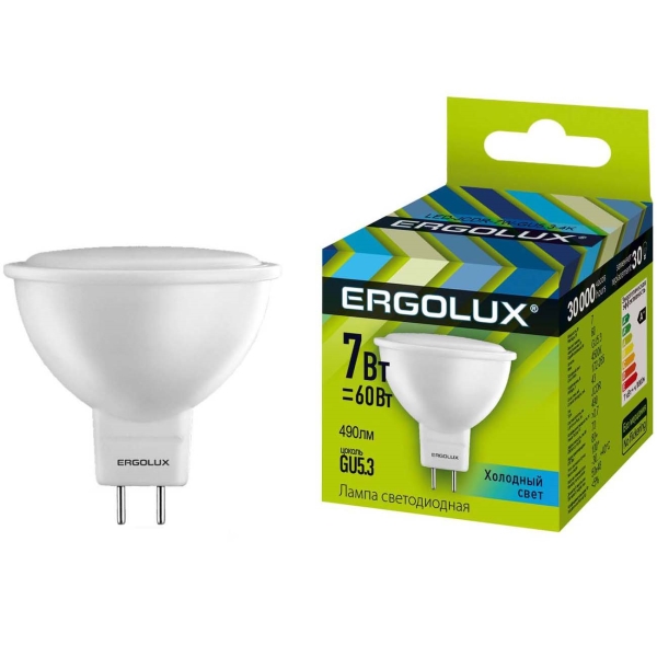 фото Светодиодные лампы led-jcdr-7w-gu5.3-4k, 10 шт ergolux