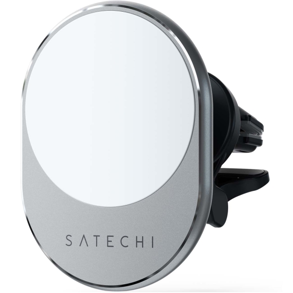 фото Беспроводное автомобильное зарядное устройство magnetic wireless car charger space grey (st-mcmwcm) satechi