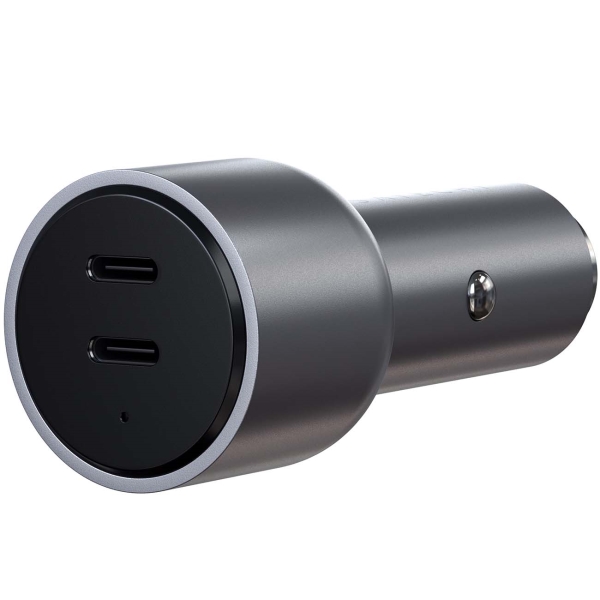 фото Автомобильное зарядное устройство 40w dual usb type-c car charger space grey (st-u2c40ccm) satechi