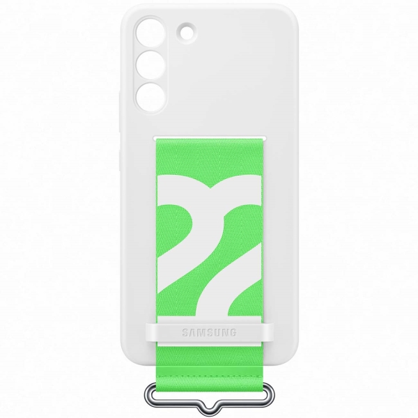 фото Чехол silicone cover with strap для samsung galaxy s22+, белый (ef-gs906twegru)