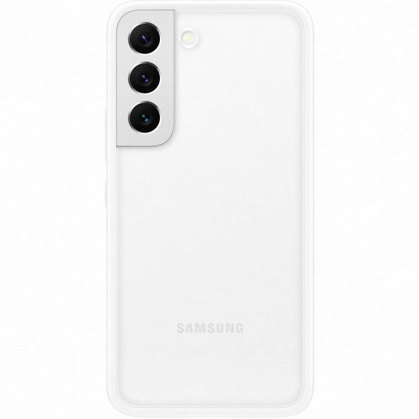 фото Чехол frame для samsung galaxy s22, прозрачный с белой рамкой (ef-ms901cwegru)