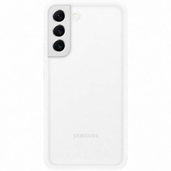 фото Чехол frame для samsung galaxy s22+, прозрачный с белой рамкой (ef-ms906cwegru)