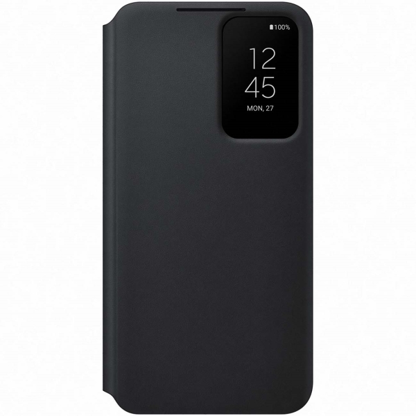 фото Чехол smart clear view cover для samsung galaxy s22, черный (ef-zs901cbegru)