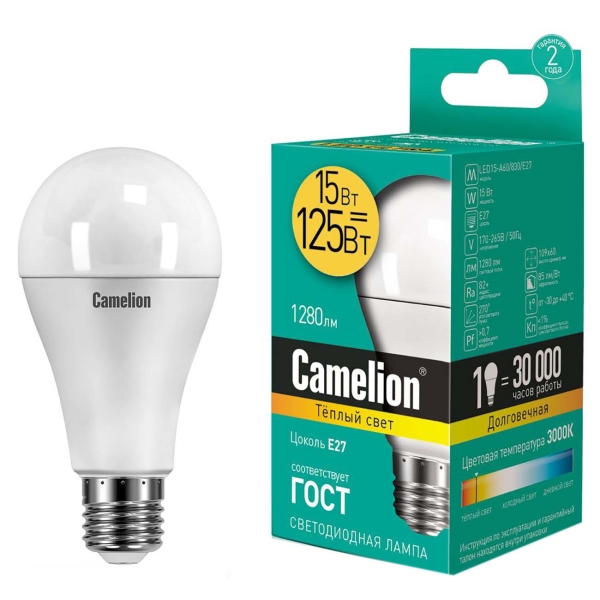 фото Светодиодные лампы led15-a60/830/e27, 10 шт camelion