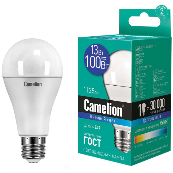 фото Светодиодные лампы led13-a60/865/e27, 10 шт camelion