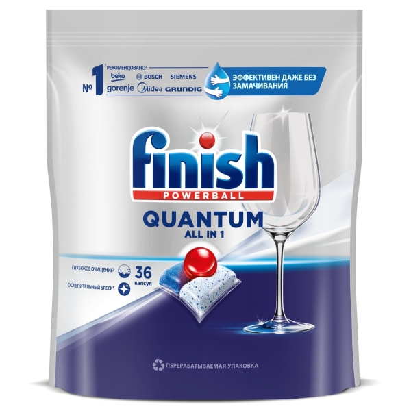 фото Капсулы для посудомоечной машины quantum, 36 шт (3215700) finish