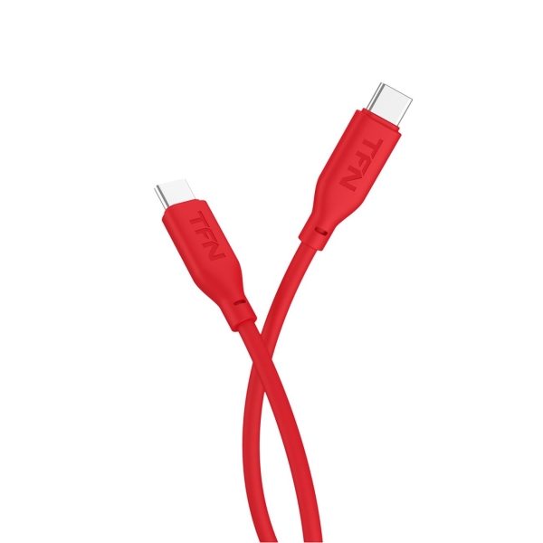 фото Кабель 2хusb type с silicone, 1,2 м red (tfn-c-sil-cc1m-rd)