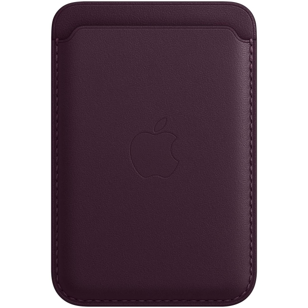 фото Чехол leather wallet magsafe для iphone dark cherry (mm0t3ze/a) apple