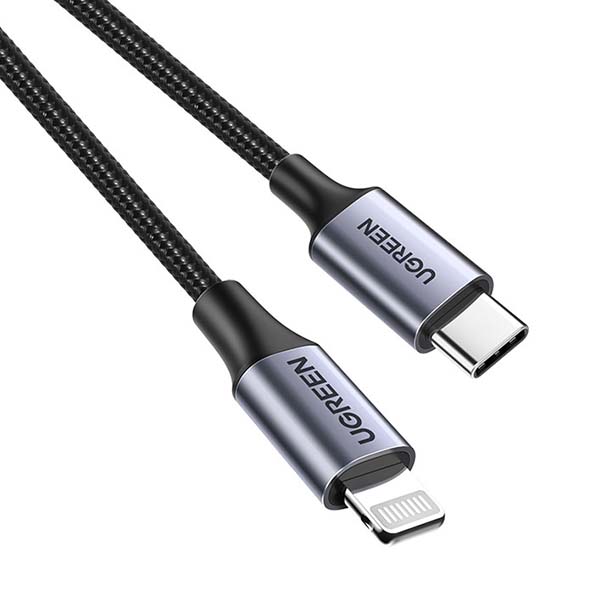 фото Кабель us304 usb type-c/lightning m/m aluminum shell braided 1m (60759) ugreen