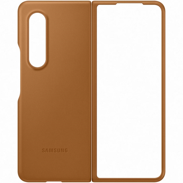 фото Чехол leather cover для samsung galaxy z fold3 camel (ef-vf926)