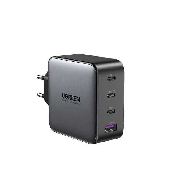 фото Сетевое зарядное устройство с кабелем cd226, 3xusb-c + usb 3.0 100w + кабель 1,5m (90575) ugreen