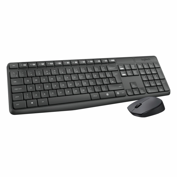 фото Комплект клавиатура + мышь mk235 grey logitech