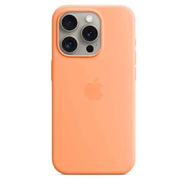 фото Чехол silicone case with magsafe для iphone 15 pro orange sorbet (mt1h3) apple