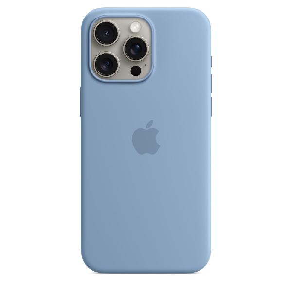 фото Чехол silicone case with magsafe для iphone 15 pro max winter blue (mt1y3) apple