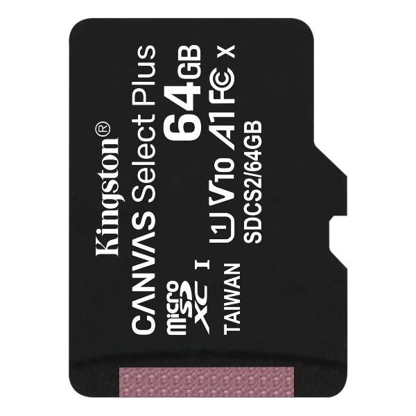 фото Карта памяти canvas select plus microsdxc 64gb + адаптер (sdcs2/64gb) kingston