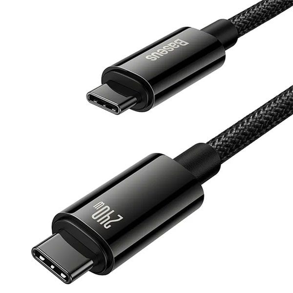 фото Кабель tungsten gold fast charging data cable usb-c/usb-c 3m black baseus