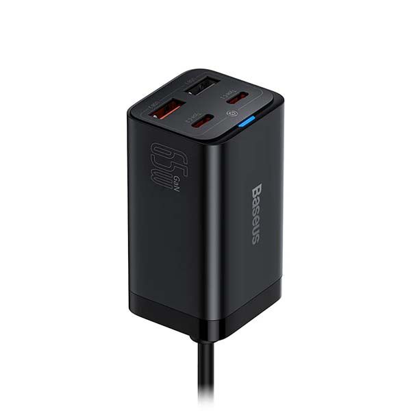 фото Сетевое зарядное устройство gan5 pro fast charger 2c+u 65w black (ccgp120201) baseus