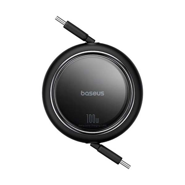фото Кабель free2draw mini retractable charging cable usb-c/usb-c 1m moon white baseus