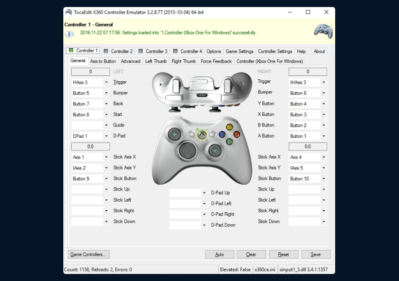Настройка геймпада windows. Эмулятор геймпада Xbox 360. X360ce • эмулятор контроллера Xbox 360. Left thumb геймпад. Программа для джойстика на ПК.